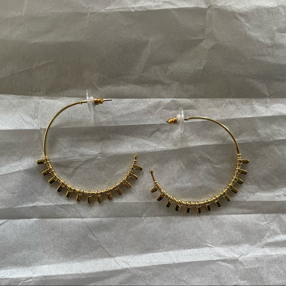 Gold Beaded Hoop Earrings